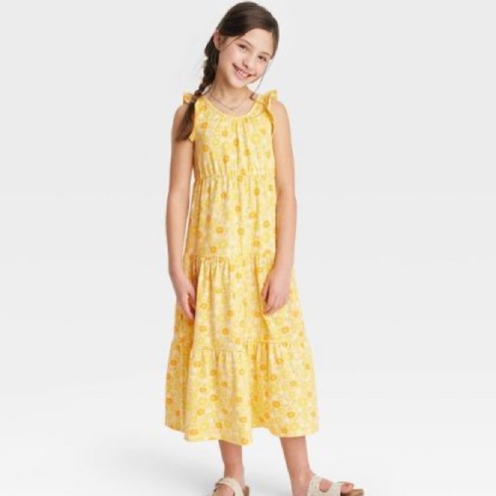 Cat & Jack Girl’s Yellow Floral Dress